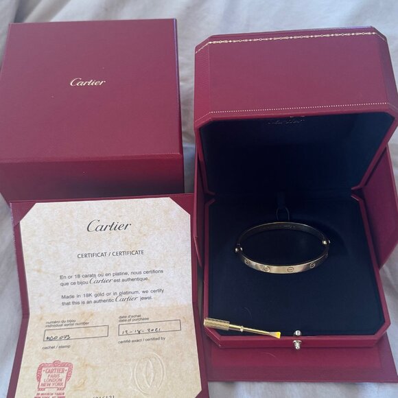 Cartier Love Bracelet 18K Yellow Gold Size 18 - Picture 2 of 10